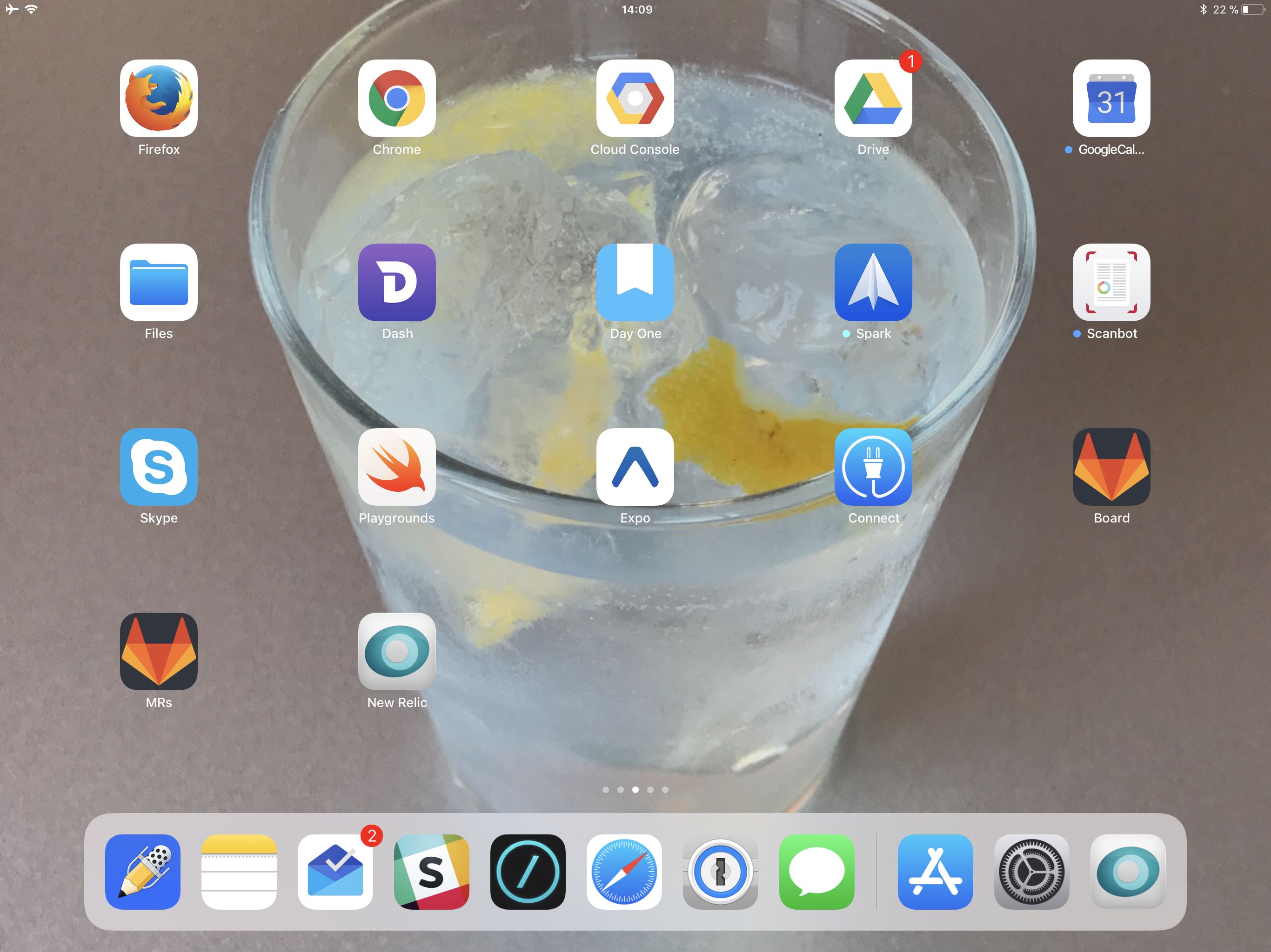 iPad Pro home screen with work apps